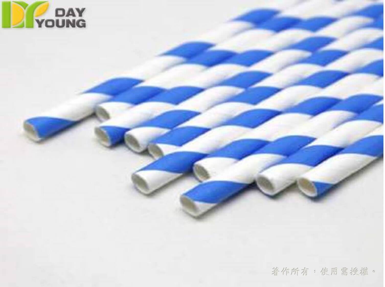 Paper straw, Blue_6”