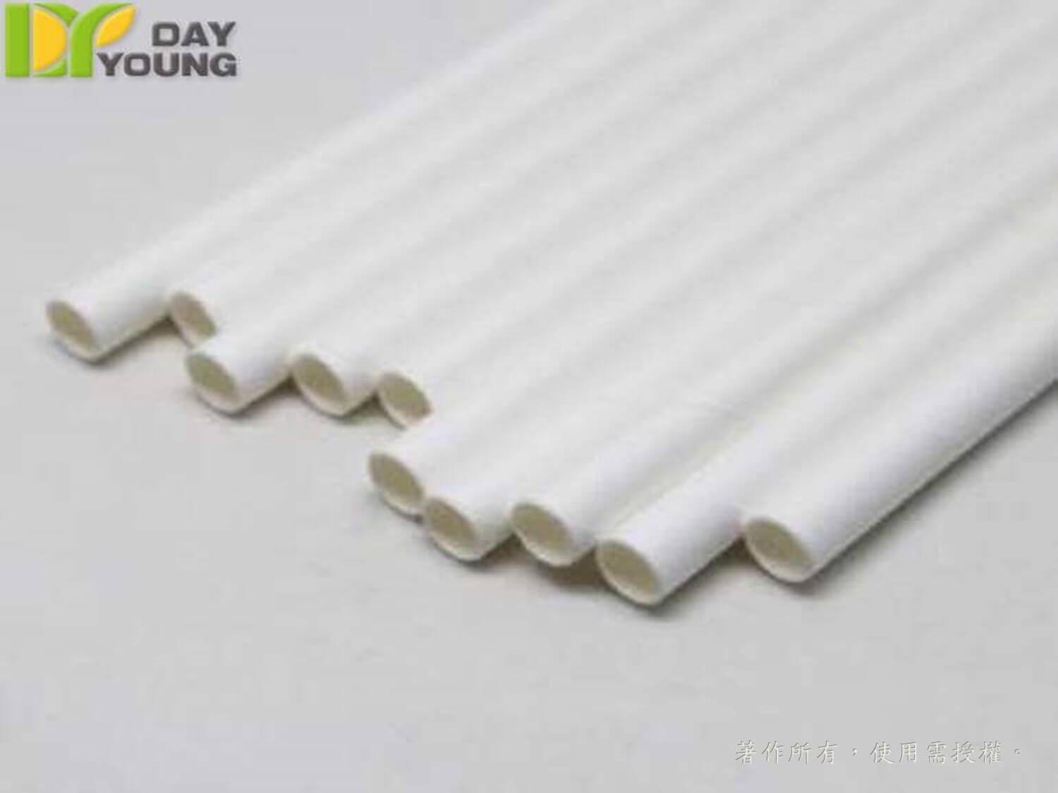 Paper straw, White_6”