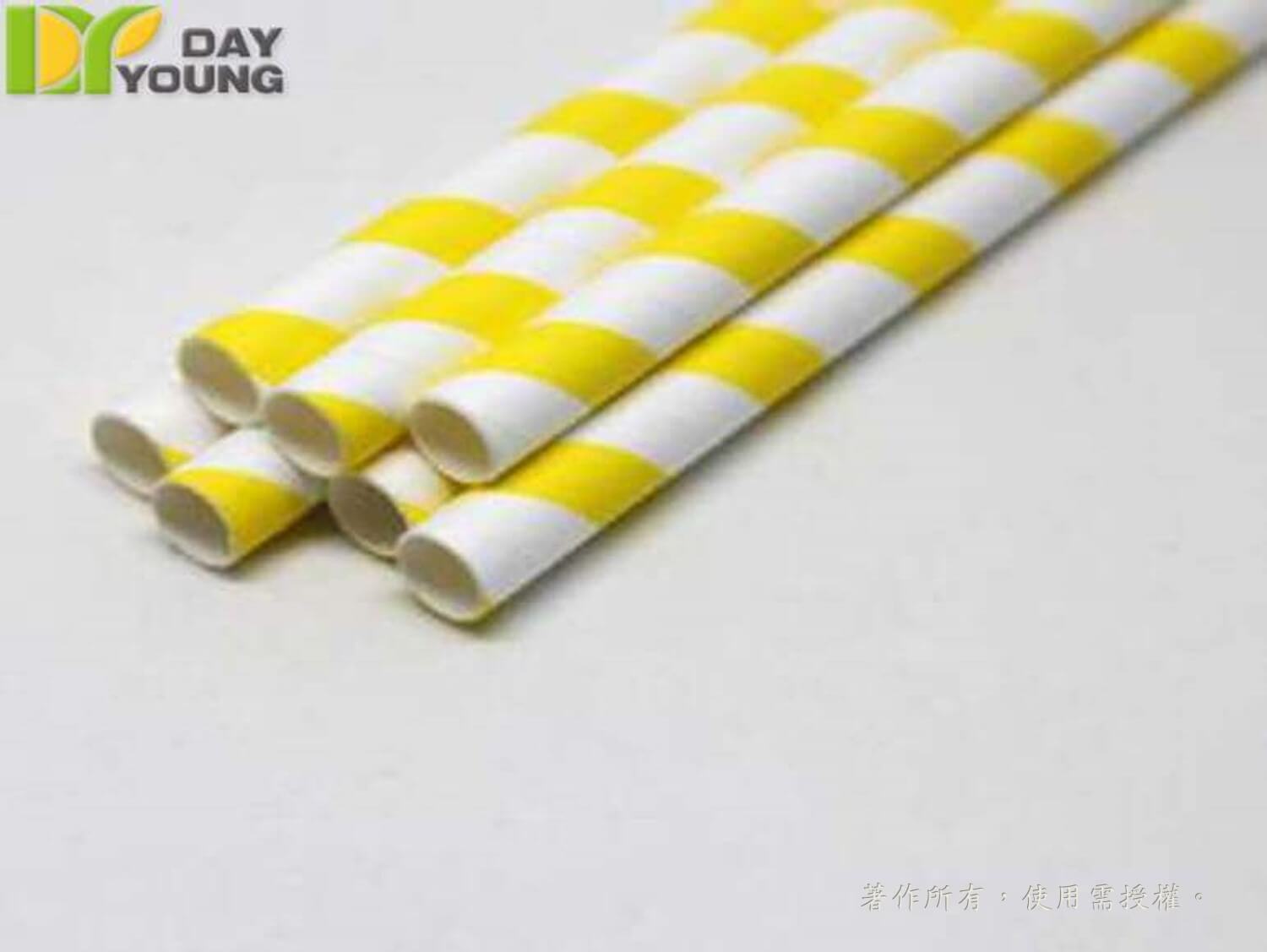 Paper straw, Yellow_8”