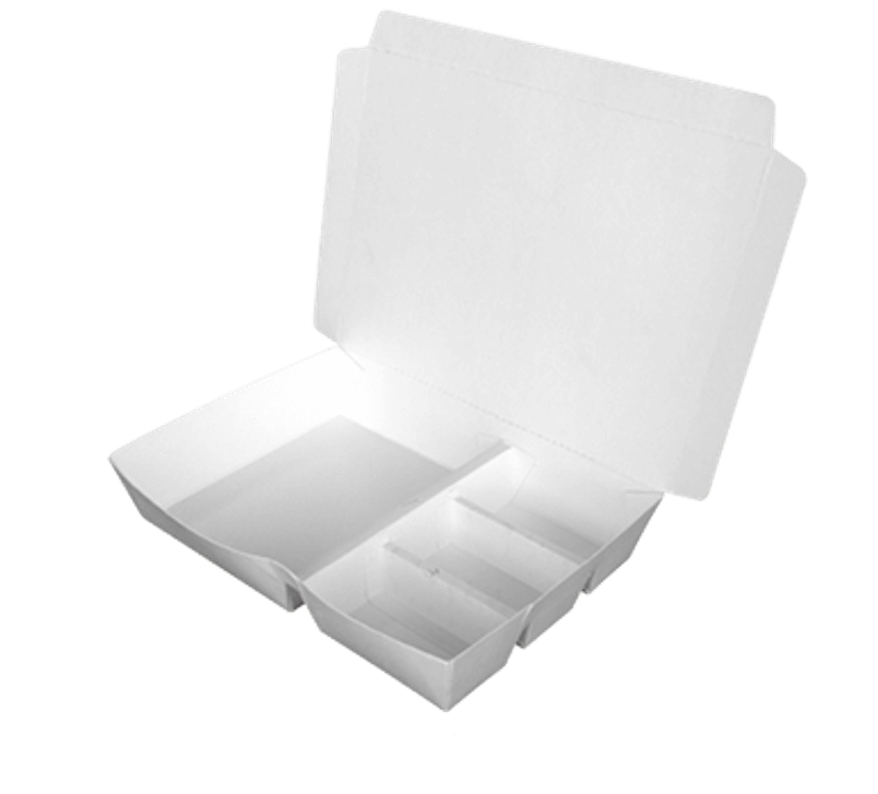 Paper Four Compartment Left & Right Meal Box-401(W)