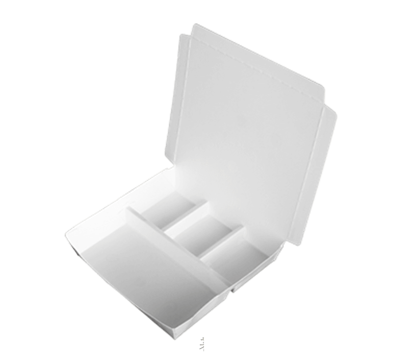 Paper Four Compartment Left & Right Meal Box-402