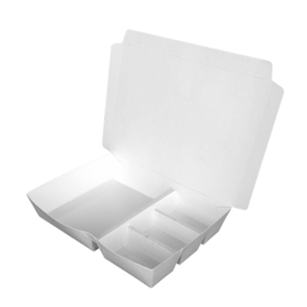 Paper Four Compartment Left & Right Meal Box-401(WS)