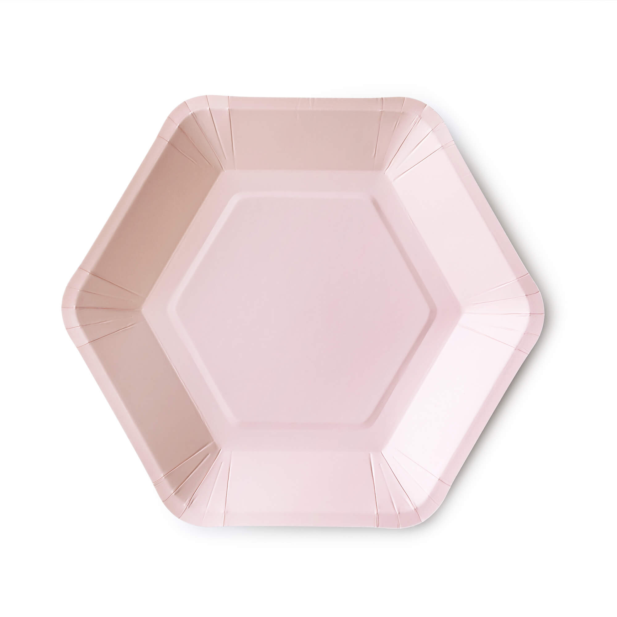 Hexagon dusty pink cake paper plate